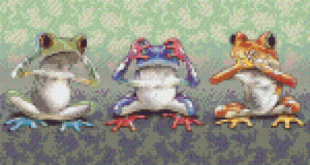 No Evil Frogs Six [6] Baseplate PixelHobby Mini-mosaic Art Kits image 0